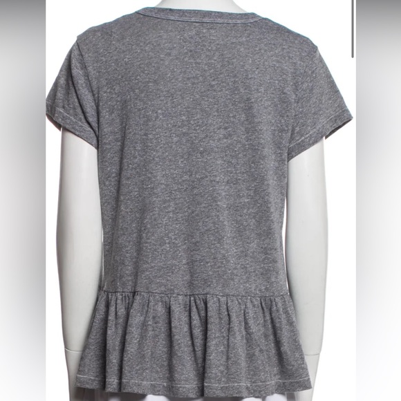 THE GREAT Gray Crew Neck Short Sleeve Shirt size 3 - Picture 11 of 15